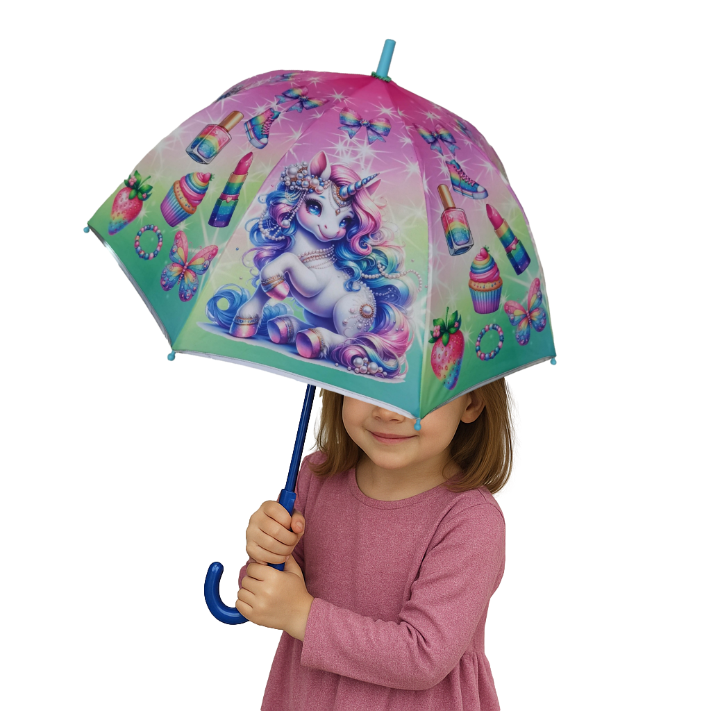 Unicorn Dome Shaped 8 Fiberglass Ribs 19" Stick Umbrella For Girls Best Birthday Party Christmas Gift (Copy)