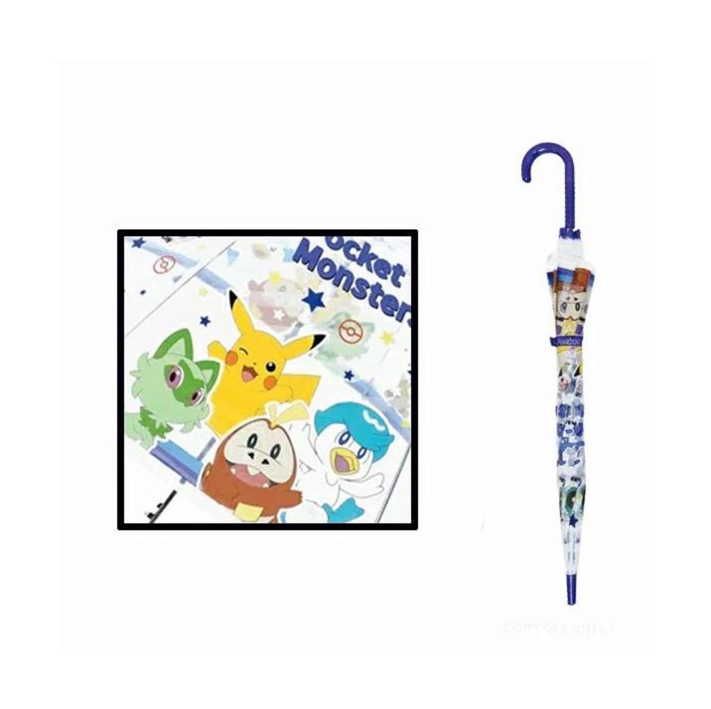 Pokemon Clear Vinyl Stick Jump Start 8 Fiberglass Rib 21" Umbrella.
