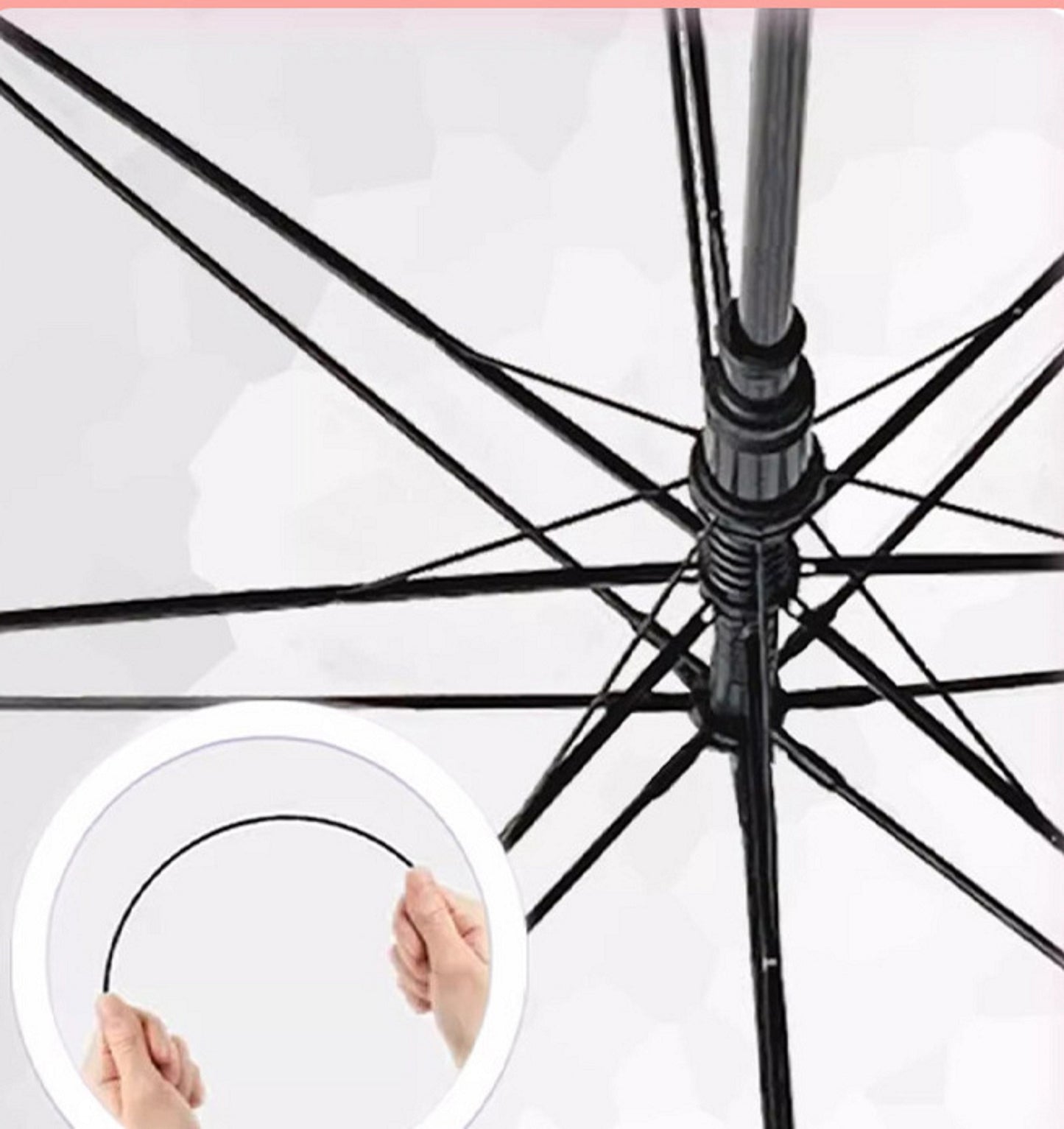 Sanrio Kuromi Kawaii Semi-Auto Transparent Cute Fashionable Dome-Shaped Vinyl Stick Umbrella