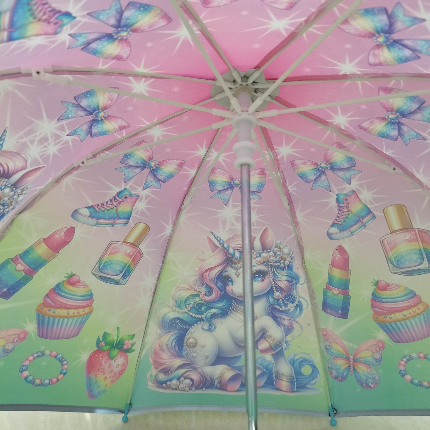 Unicorn Dome Shaped 8 Fiberglass Ribs 19" Stick Umbrella For Girls Best Birthday Party Christmas Gift (Copy)